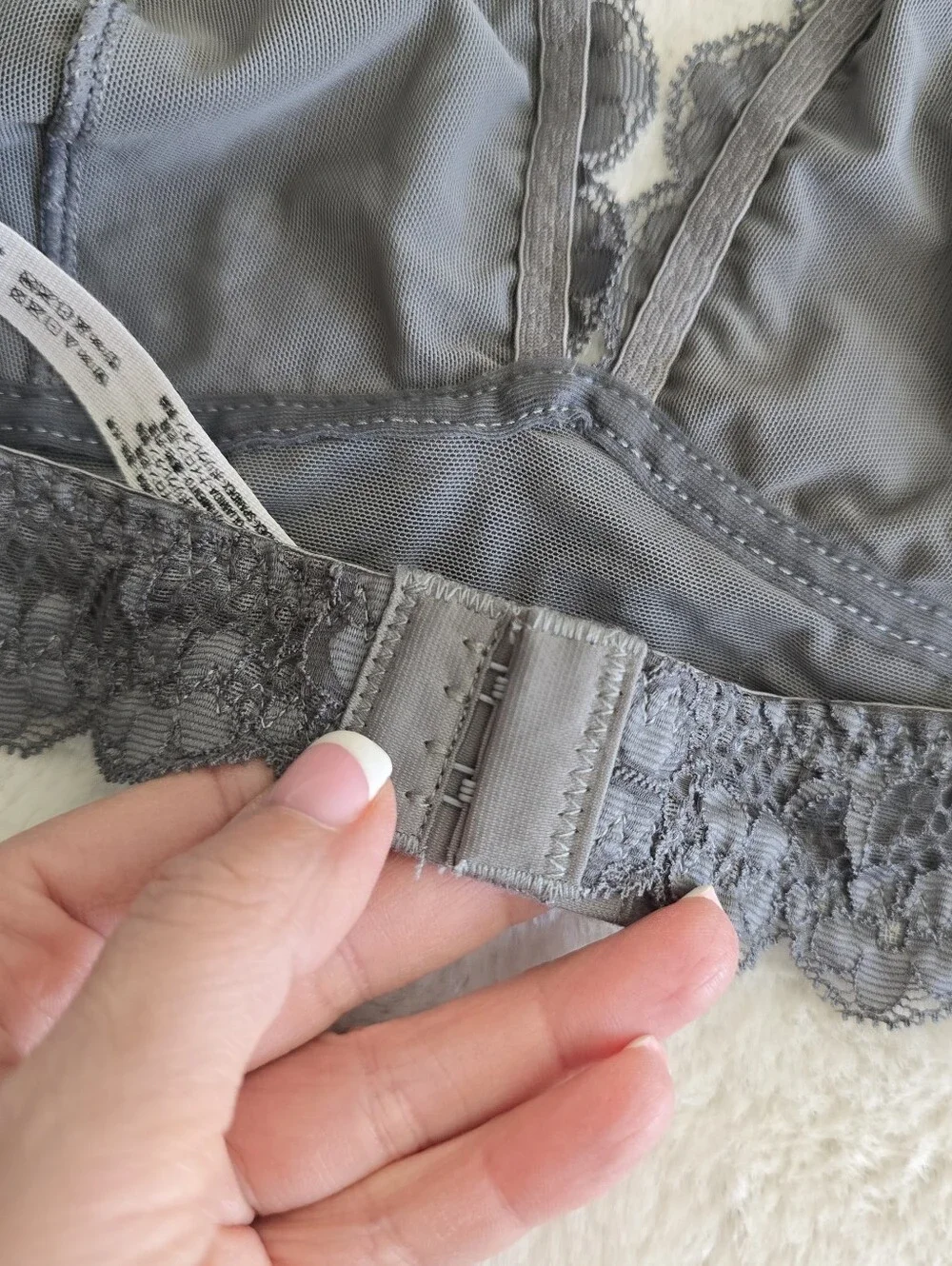Free People Grey Lace Halter Bralette in Slate Gray Size S